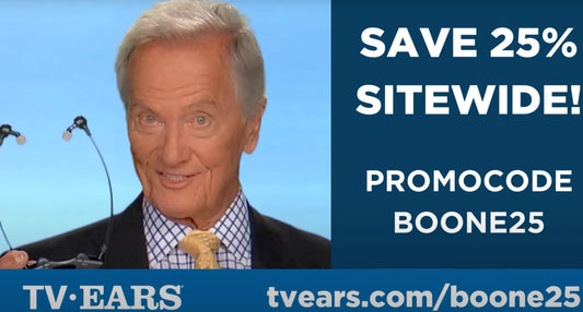 Pat Boone celebrates TV Ears milestone: 25 years providing affordable TV hearing solutions - TV Ears