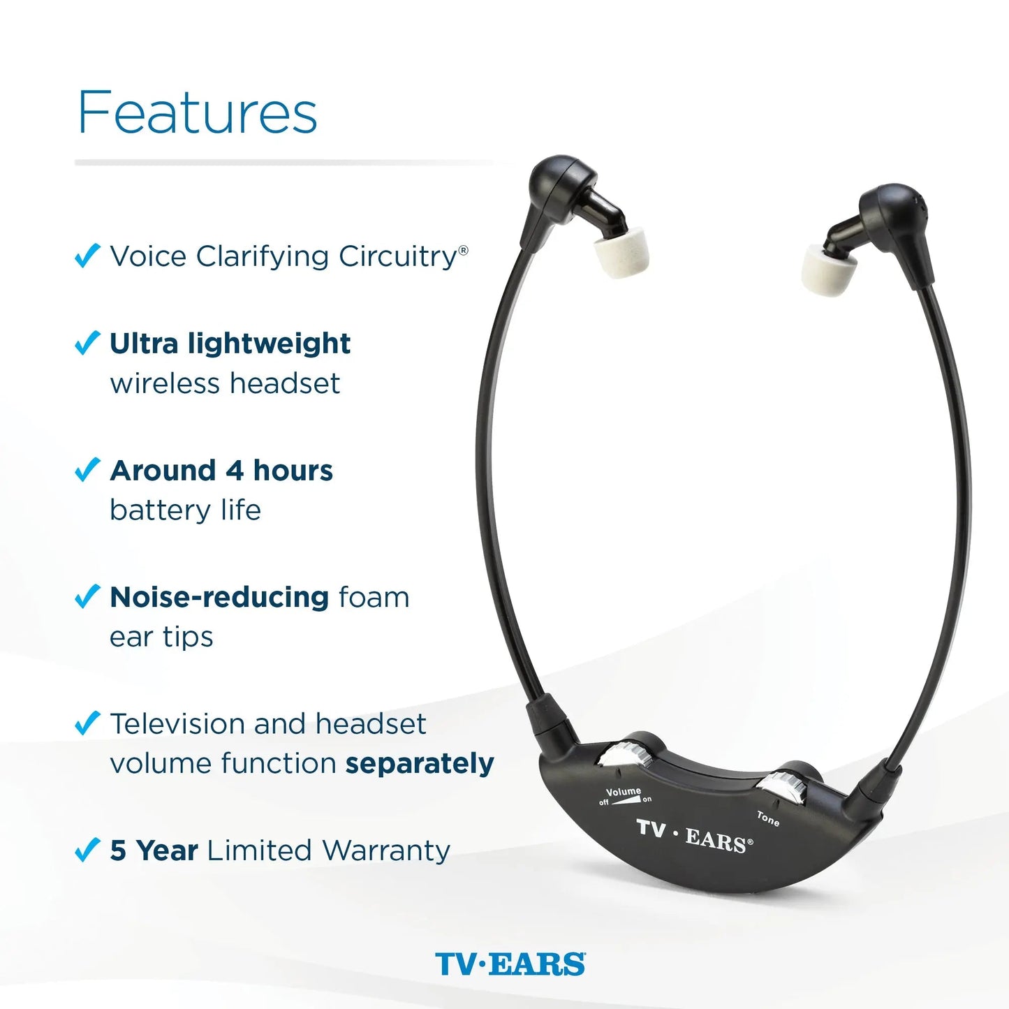 Additional Headset for 5.0 Original or Digital System TV Ears