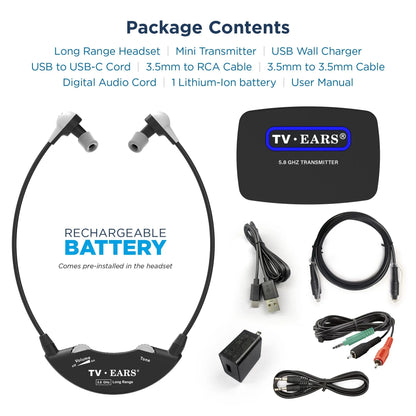 TV Ears Long Range 5.8 Digital System - TV Ears